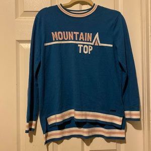 Sweaty Betty Teal 'Mountain Top' Crew Neck Sweater